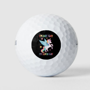 Balles De Golf Je ne suis pas gay Je suis super Gay pride LGBT Un