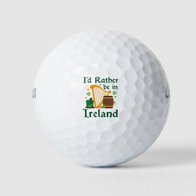 Balles De Golf Je préférerais être en Irlande (Devant)