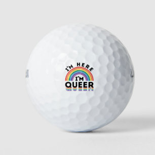 Balles De Golf Je suis ici Je suis Queer Gay pride Mois Arc-en-ci