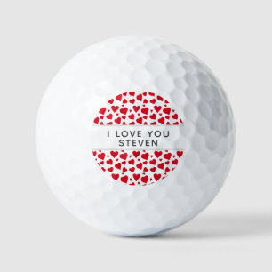 Balles De Golf Je t'aime Coeur Rouge Valentine Personnalisée 