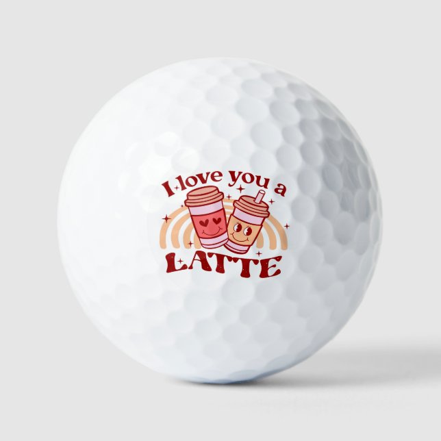Balles De Golf Je T'Aime Un Latte (Recto)