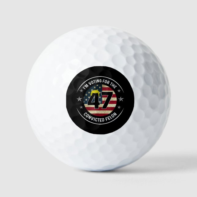 Balles De Golf Je vote pour le condamné Felon 47 anti-Trump M (Recto)