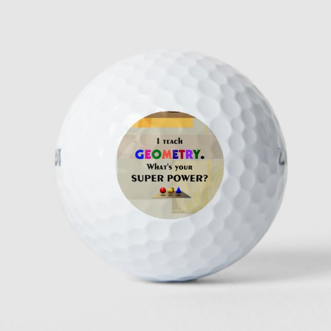 Balles De Golf J'enseigne la géométrie, la conception personnalis (Devant)