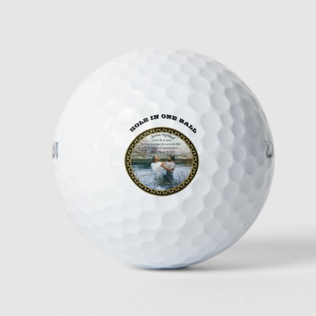 Balles De Golf Jésus Christ Baptême image deux (Devant)