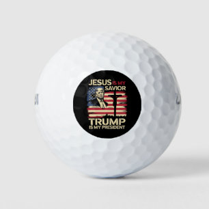 Balles De Golf Jésus est mon sauveur Trump est mon président Drap