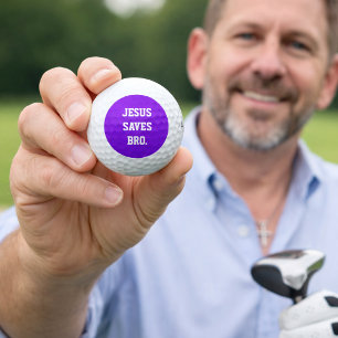 Balles De Golf Jésus Sauve Frère. Violet Néon
