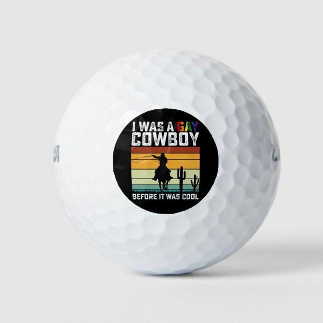 Balles De Golf J'Étais Un Cowboy Gay Avant D'Être Cool LGBT (Devant)