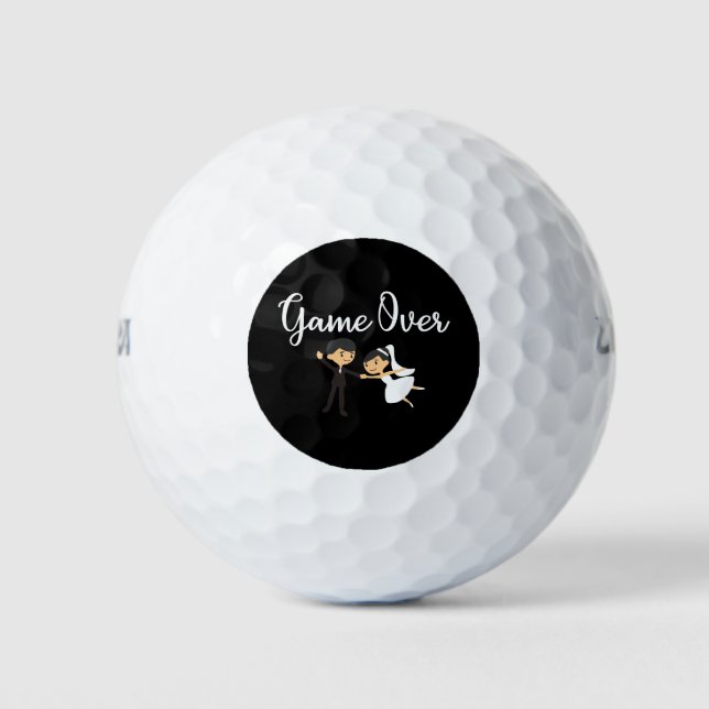 Balles De Golf Jeu de mariage terminé pour les mariés - Idée cade (Devant)