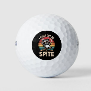 Balles De Golf J'Existe De Spite Funny Raccoon Vintage