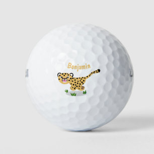 Balles De Golf Joli bébé guépard en cours de dessin animé illustr