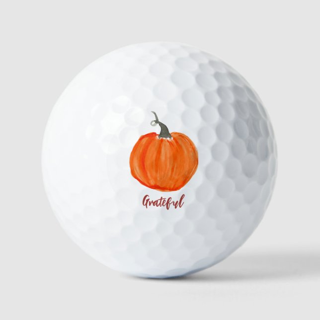 Balles De Golf Joli Citrouille Grateful Holiday Thanksgiving (Recto)