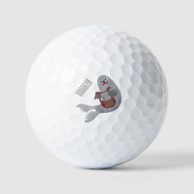Balles De Golf Joli dessin animé sur le phoque du Groenland (Recto)