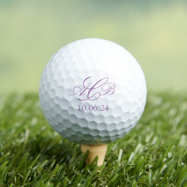 Balles De Golf Joli Lilac Script initial Monogramme Favoriser ou  (T-shirt Insitu)