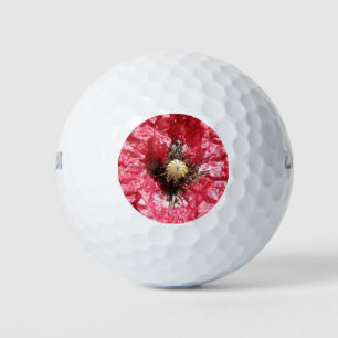 Balles De Golf Joli Red Poppy Flower Macro Golf Ball
