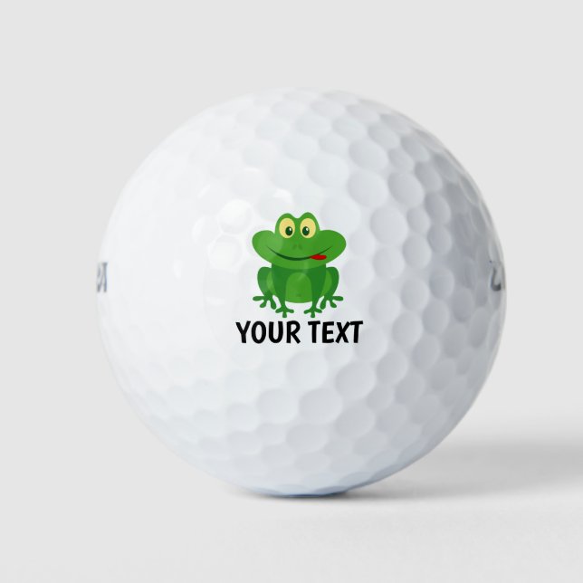 Balles De Golf Jolie grenouille verte imprimé personnalisé jeu ca (Devant)