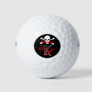 Balles De Golf Jolly roger K Monogramme Chambres de golf initiale