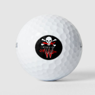 Balles De Golf jolly roger W Monogramme Chambres de golf initiale