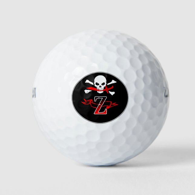 Balles De Golf Jolly roger Z Monogramme Chambres de golf initiale (Devant)
