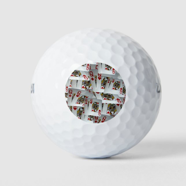Balles De Golf Jouer Poker Queens Design, (Devant)