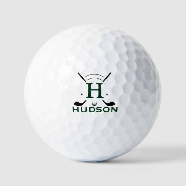 Balles De Golf Joueur de golf Nom initial Monogramme personnalisé (Recto)
