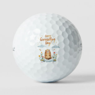 Balles De Golf Jour de la marmotte aquarelle