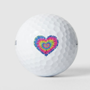 Balles De Golf Jour des Coeurs colorés de Tie Dye Valentines