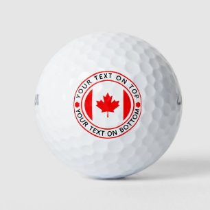 Balles De Golf Jour du Canada Drapeau canadien Texte personnalisé