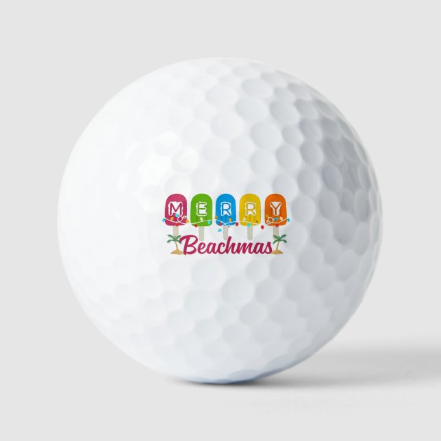 Balles De Golf Joyeuse Beachmas Noël en juillet  (Recto)