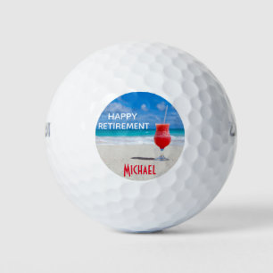 Balles De Golf Joyeuse retraite Tropical Beach Nom personnalisé