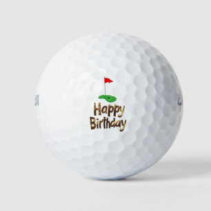 Balles De Golf Joyeux Anniversaire de Golf avec Drapeau de Golf 