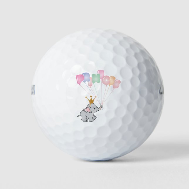 Balles De Golf Joyeux anniversaire Princesse Images bébé éléphant (Devant)