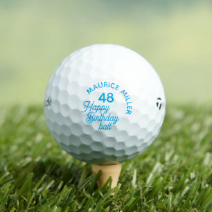 Balles De Golf "Joyeux bal d'anniversaire" personnalisé bleu