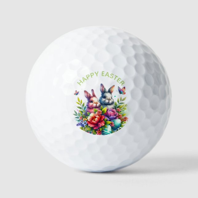 Balles De Golf Joyeux Lapin de Pâques (Recto)