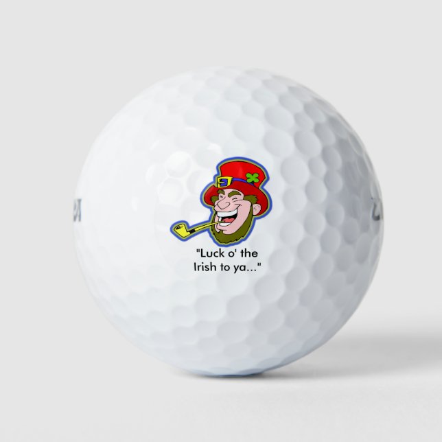Balles De Golf Joyeux Leprechaun "La chance aux Irlandais de vous (Devant)