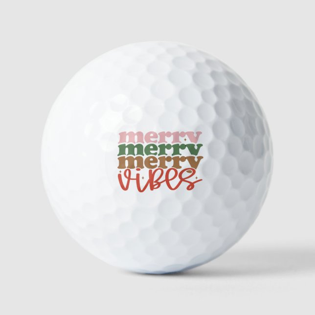 Balles De Golf Joyeux Vibes Retro Vacances de Noël Super (Recto)