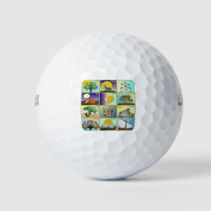 Balles De Golf Judaïque 12 Tribus D'Israël Art Imprimer