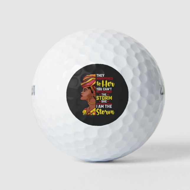 Balles De Golf Junetten Je Suis La Tempête Melanin Black Girl (Devant)