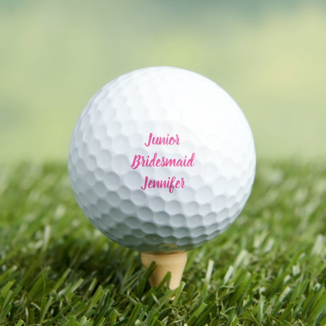 Balles De Golf Junior Bridesmaid rose Nom personnalisé Cadeaux Ma (T-shirt Insitu)