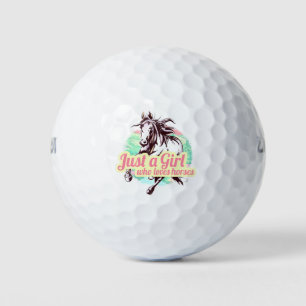 Balles De Golf Juste Une Fille Qui Aime Les Chevaux Aquarelle Vin