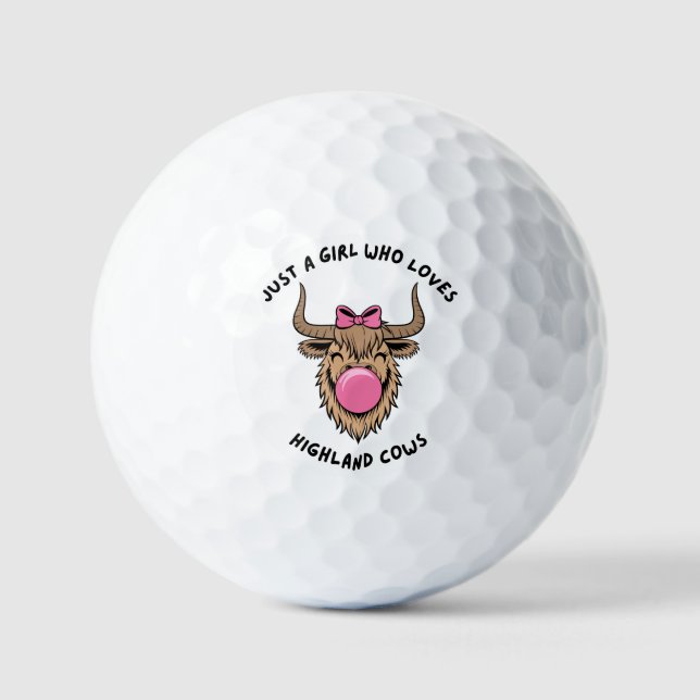 Balles De Golf Juste une fille qui aime les vaches des Highlands  (Recto)