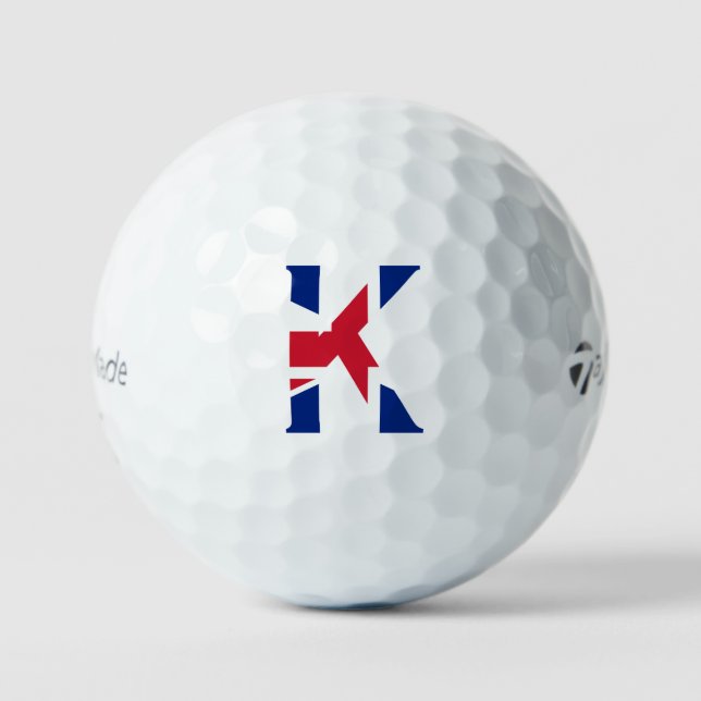 Balles De Golf K Monogramme superposé sur Union Jack Flag tmtp5 g (Recto)