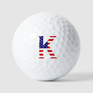 Balles De Golf K Monogramme superposé sur USA Flag va gbcnt