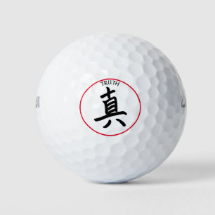 Balles De Golf KANJI symbole d'espoir, coton blanc lombaire couss