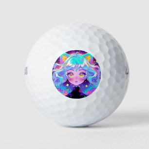 Balles De Golf Kawaii Neon Chat Fursona Furry Anime Girl