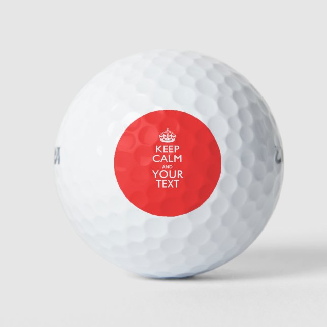 Balles De Golf KEEP CALM personnalisé et votre texte sur Coral (Devant)