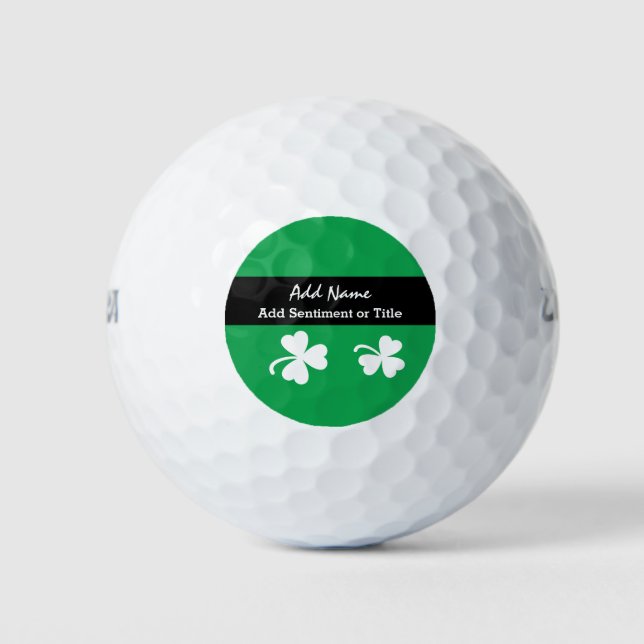 Balles De Golf Kelly Green Shamrock Design Shamrock blanc A01 (Devant)
