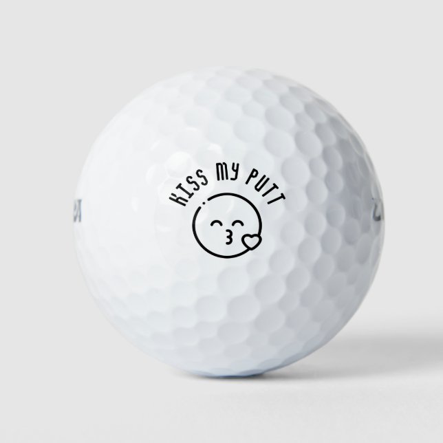 Balles De Golf Kiss My Putt - Funny Golf Pun (Devant)