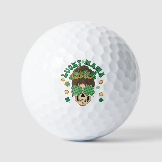 Balles De Golf La Lucky Mama Skeleton de St. Patrick (Recto)