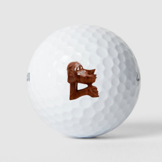 Balles De Golf La sculpture en bois du visage