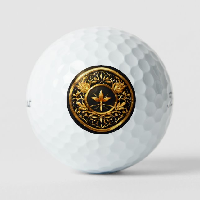 Balles De Golf "La sphère dorée : une odyssée de golf" (Recto)